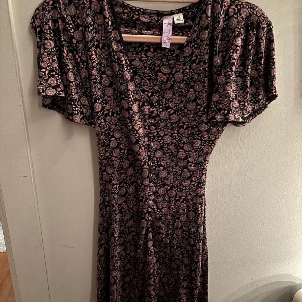 Alya Black Flutter Sleeve V-Neck Sundress